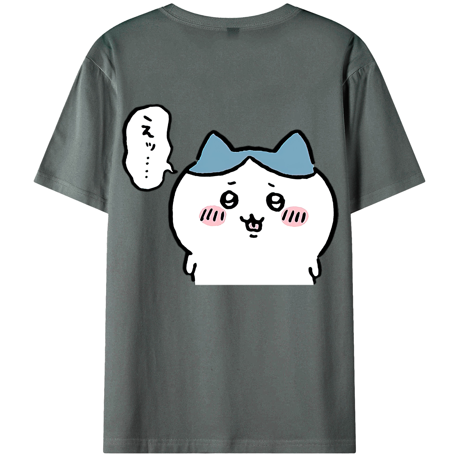 （画像用） ちいかわ ハチワレ Chii-kawa hachiware 綿100％ メンズ半袖Tシャツ（バックプリント） 通気性